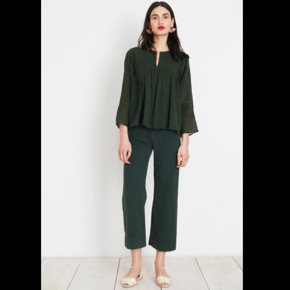 Apiece Apart Green Merida Cotton Pants